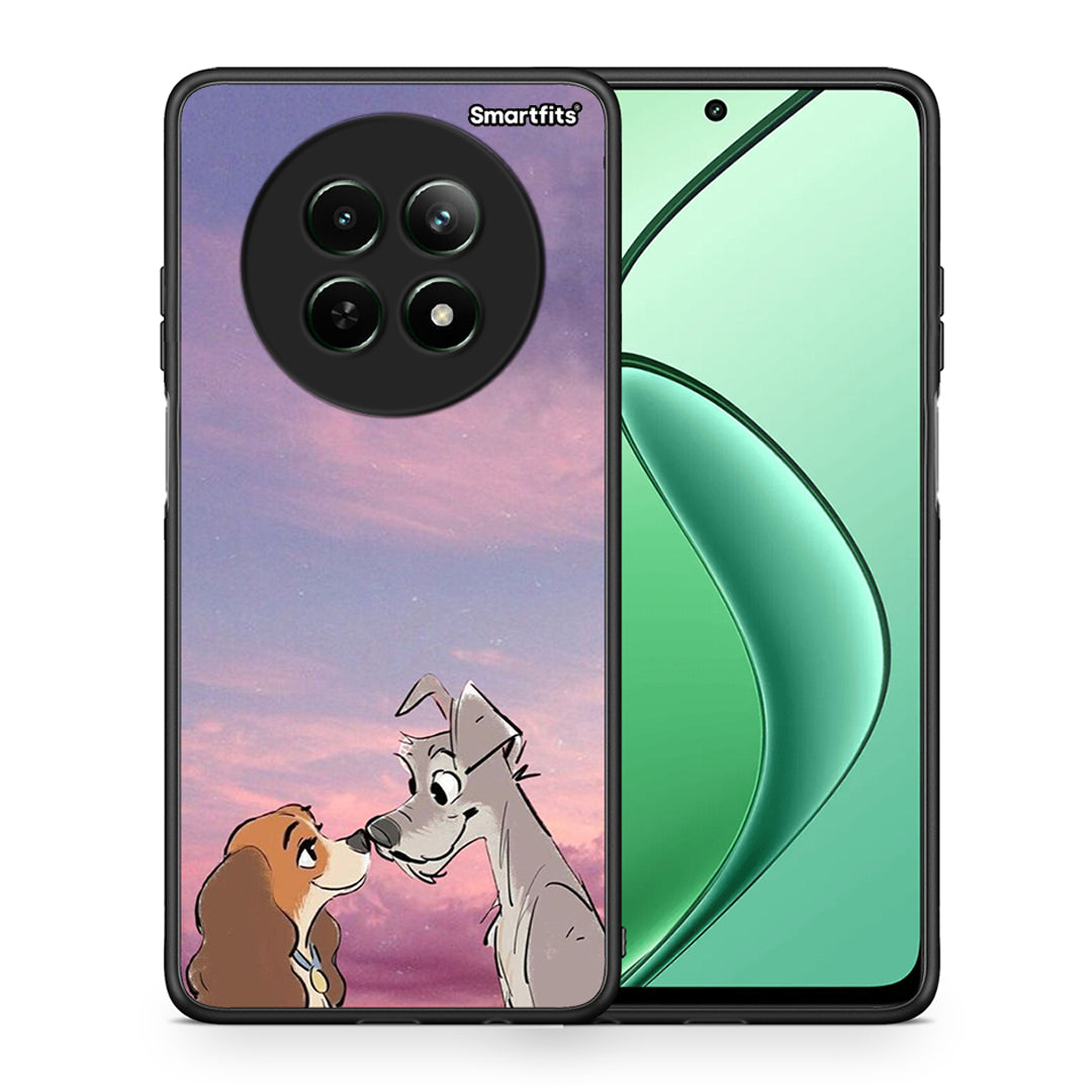 Θήκη Realme 12 5G Lady And Tramp από τη Smartfits με σχέδιο στο πίσω μέρος και μαύρο περίβλημα | Realme 12 5G Lady And Tramp case with colorful back and black bezels