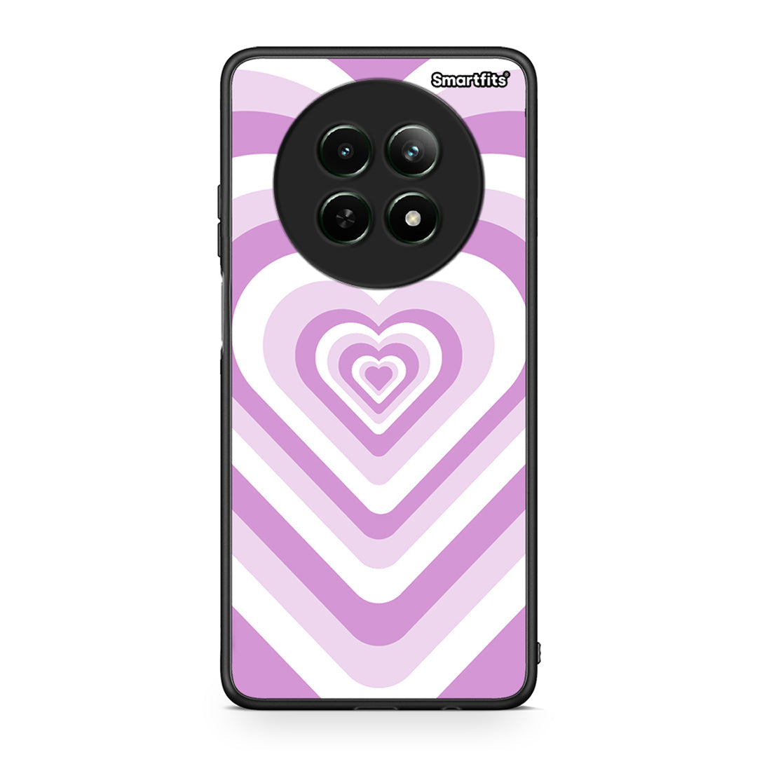Realme 12 5G Lilac Hearts θήκη από τη Smartfits με σχέδιο στο πίσω μέρος και μαύρο περίβλημα | Smartphone case with colorful back and black bezels by Smartfits