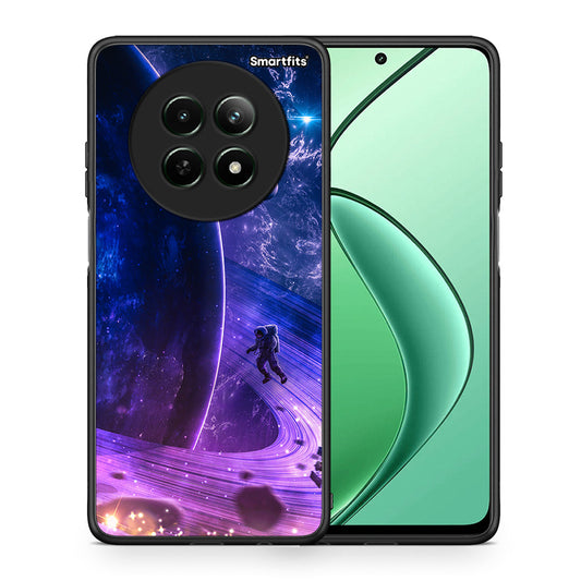 Θήκη Realme 12 5G Lost Astronaut από τη Smartfits με σχέδιο στο πίσω μέρος και μαύρο περίβλημα | Realme 12 5G Lost Astronaut case with colorful back and black bezels
