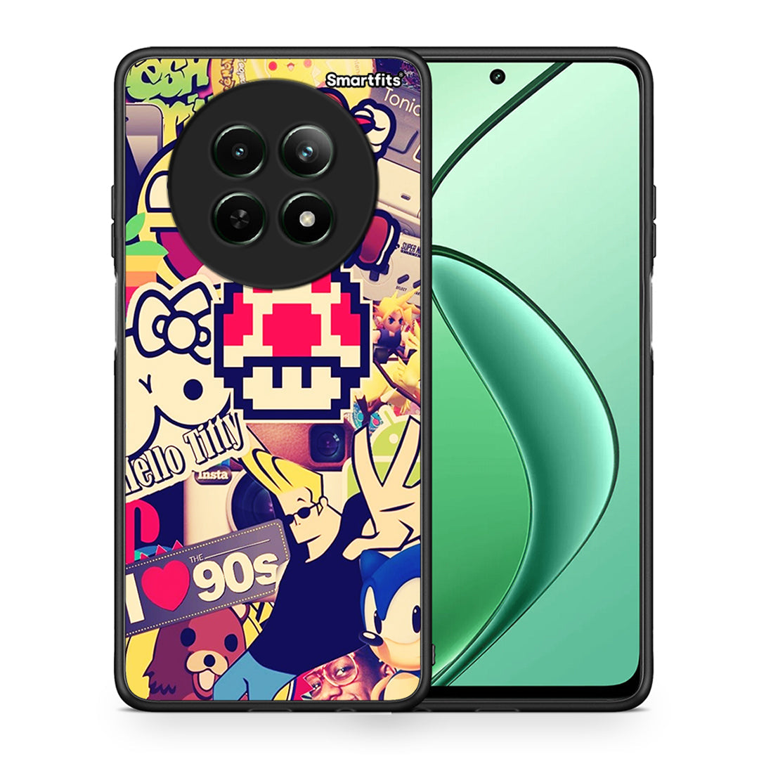 Θήκη Realme 12 5G Love The 90s από τη Smartfits με σχέδιο στο πίσω μέρος και μαύρο περίβλημα | Realme 12 5G Love The 90s case with colorful back and black bezels