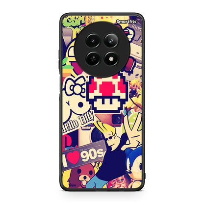 Realme 12 5G Love The 90s θήκη από τη Smartfits με σχέδιο στο πίσω μέρος και μαύρο περίβλημα | Smartphone case with colorful back and black bezels by Smartfits