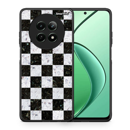 Θήκη Realme 12 5G Square Geometric Marble από τη Smartfits με σχέδιο στο πίσω μέρος και μαύρο περίβλημα | Realme 12 5G Square Geometric Marble case with colorful back and black bezels