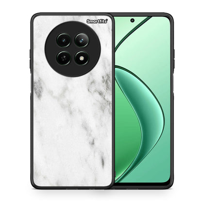 Θήκη Realme 12 5G White Marble από τη Smartfits με σχέδιο στο πίσω μέρος και μαύρο περίβλημα | Realme 12 5G White Marble case with colorful back and black bezels