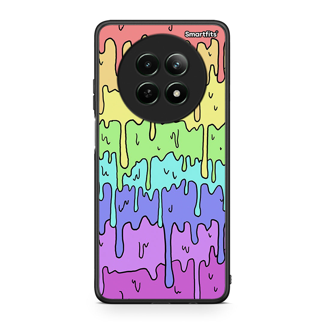 Realme 12 5G Melting Rainbow θήκη από τη Smartfits με σχέδιο στο πίσω μέρος και μαύρο περίβλημα | Smartphone case with colorful back and black bezels by Smartfits