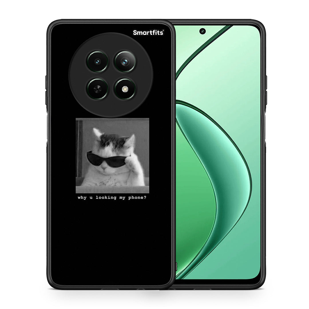 Θήκη Realme 12 5G Meme Cat από τη Smartfits με σχέδιο στο πίσω μέρος και μαύρο περίβλημα | Realme 12 5G Meme Cat case with colorful back and black bezels