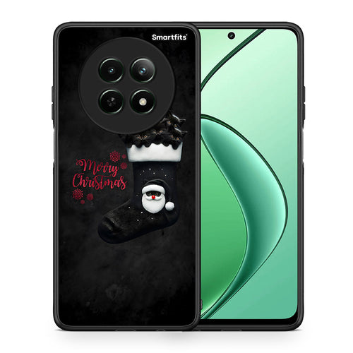 Θήκη Realme 12 5G Merry Cat Christmas από τη Smartfits με σχέδιο στο πίσω μέρος και μαύρο περίβλημα | Realme 12 5G Merry Cat Christmas case with colorful back and black bezels