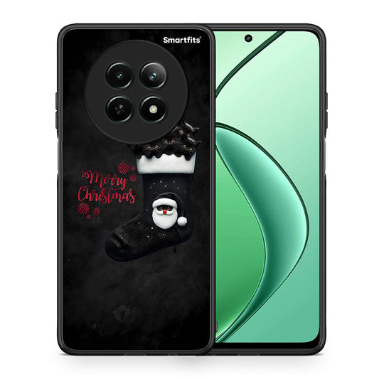 Θήκη Realme 12 5G Merry Cat Christmas από τη Smartfits με σχέδιο στο πίσω μέρος και μαύρο περίβλημα | Realme 12 5G Merry Cat Christmas case with colorful back and black bezels