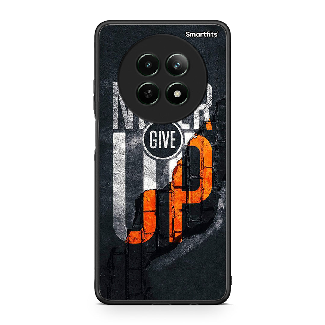Realme 12 5G Never Give Up Θήκη Αγίου Βαλεντίνου από τη Smartfits με σχέδιο στο πίσω μέρος και μαύρο περίβλημα | Smartphone case with colorful back and black bezels by Smartfits