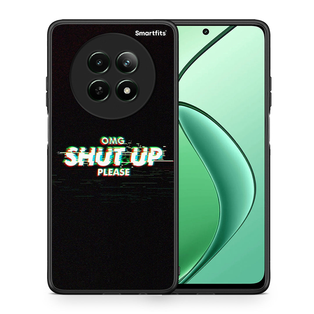 Θήκη Realme 12 5G OMG ShutUp από τη Smartfits με σχέδιο στο πίσω μέρος και μαύρο περίβλημα | Realme 12 5G OMG ShutUp case with colorful back and black bezels