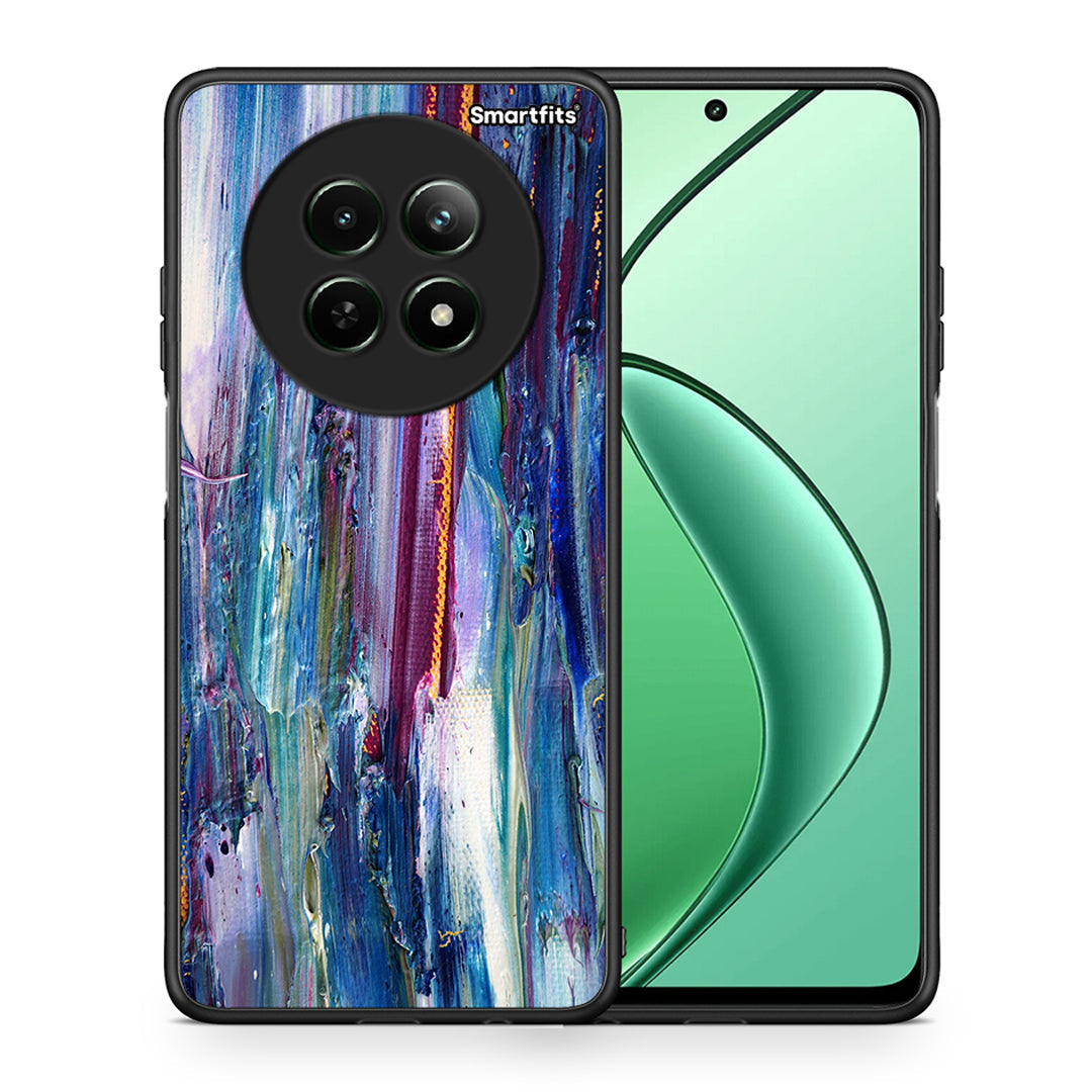 Θήκη Realme 12 5G Winter Paint από τη Smartfits με σχέδιο στο πίσω μέρος και μαύρο περίβλημα | Realme 12 5G Winter Paint case with colorful back and black bezels