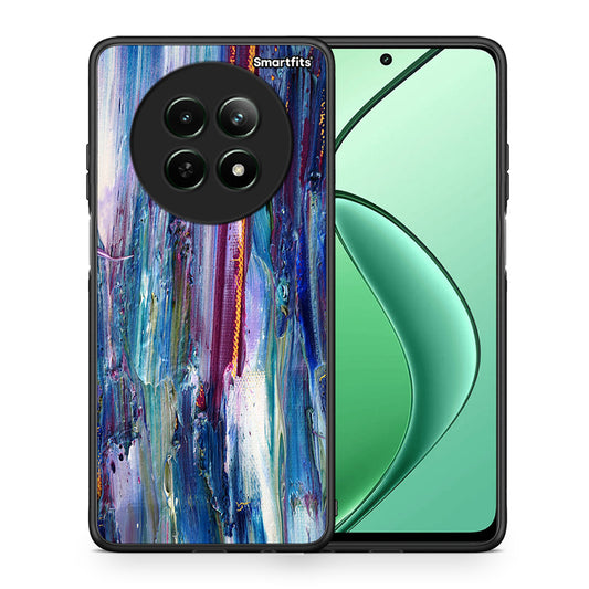 Θήκη Realme 12 5G Winter Paint από τη Smartfits με σχέδιο στο πίσω μέρος και μαύρο περίβλημα | Realme 12 5G Winter Paint case with colorful back and black bezels