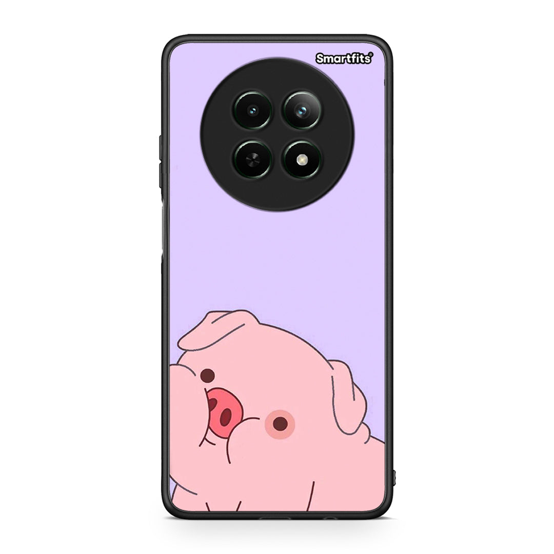 Realme 12 5G Pig Love 2 Θήκη Αγίου Βαλεντίνου από τη Smartfits με σχέδιο στο πίσω μέρος και μαύρο περίβλημα | Smartphone case with colorful back and black bezels by Smartfits