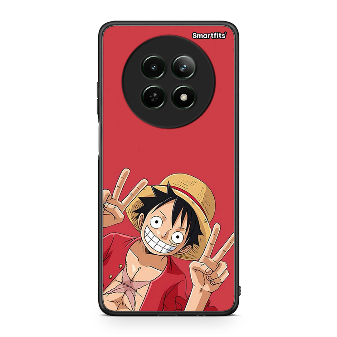 Realme 12 5G Pirate Luffy Θήκη από τη Smartfits με σχέδιο στο πίσω μέρος και μαύρο περίβλημα | Smartphone case with colorful back and black bezels by Smartfits