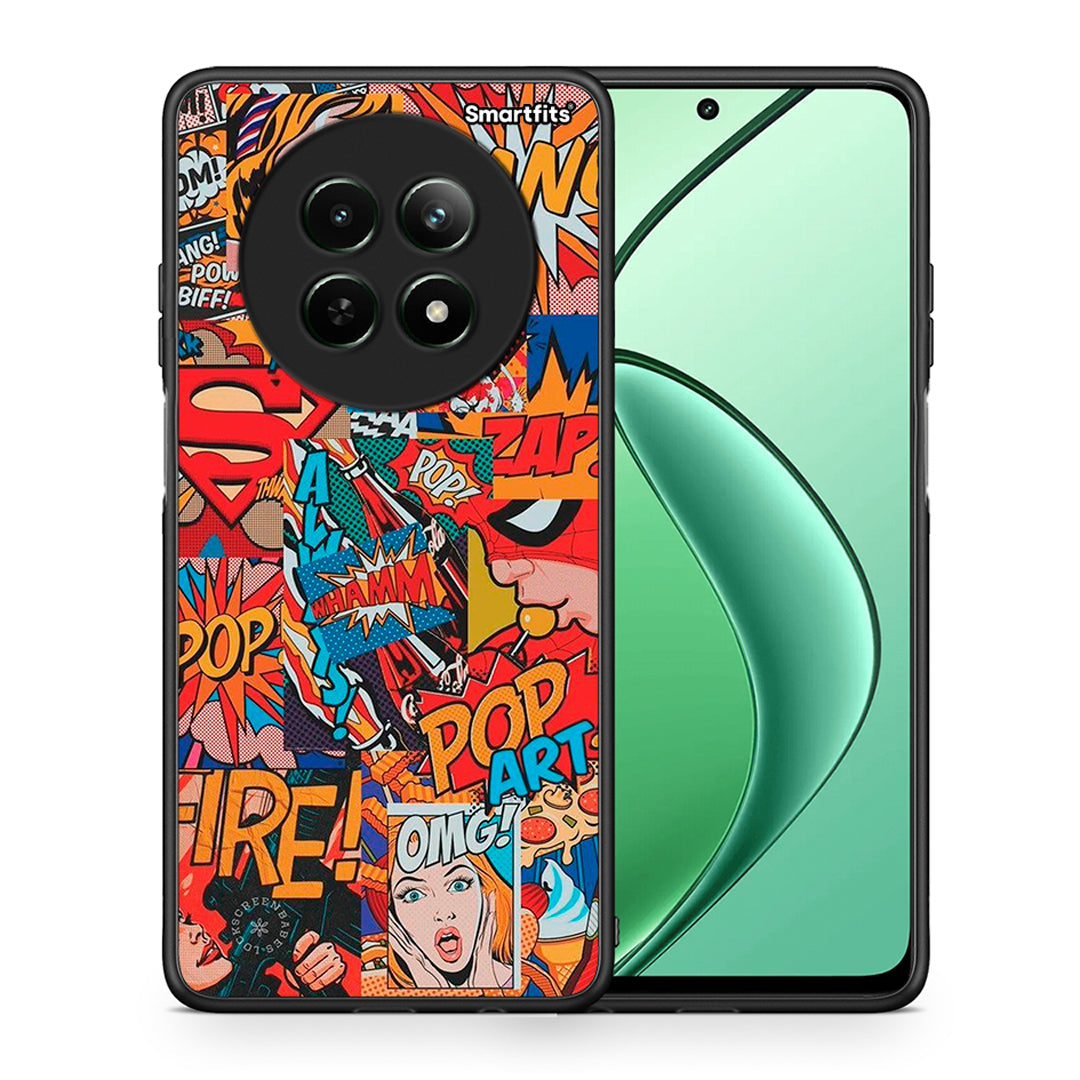 Θήκη Realme 12 5G PopArt OMG από τη Smartfits με σχέδιο στο πίσω μέρος και μαύρο περίβλημα | Realme 12 5G PopArt OMG case with colorful back and black bezels