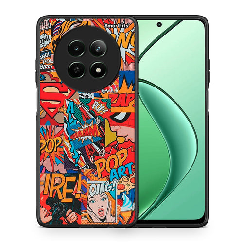 Θήκη Realme 12 5G PopArt OMG από τη Smartfits με σχέδιο στο πίσω μέρος και μαύρο περίβλημα | Realme 12 5G PopArt OMG case with colorful back and black bezels