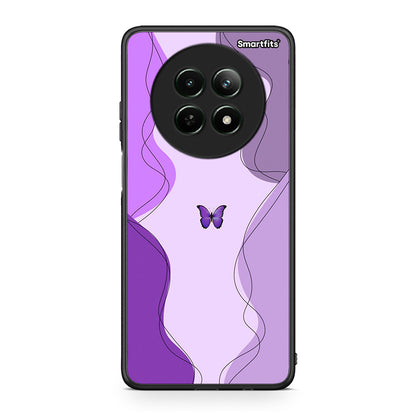 Realme 12 5G Purple Mariposa Θήκη Αγίου Βαλεντίνου από τη Smartfits με σχέδιο στο πίσω μέρος και μαύρο περίβλημα | Smartphone case with colorful back and black bezels by Smartfits