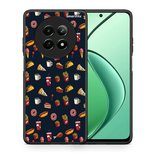 Θήκη Realme 12 5G Hungry Random από τη Smartfits με σχέδιο στο πίσω μέρος και μαύρο περίβλημα | Realme 12 5G Hungry Random case with colorful back and black bezels