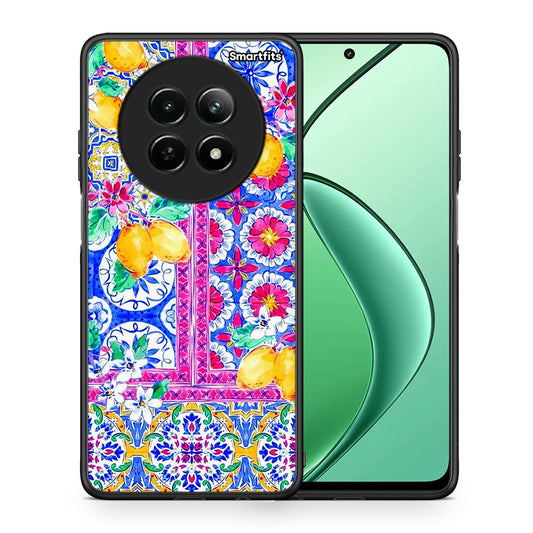 Θήκη Realme 12 5G Retro Spring από τη Smartfits με σχέδιο στο πίσω μέρος και μαύρο περίβλημα | Realme 12 5G Retro Spring case with colorful back and black bezels