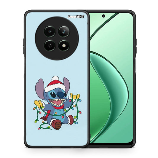 Θήκη Realme 12 5G Santa Stich από τη Smartfits με σχέδιο στο πίσω μέρος και μαύρο περίβλημα | Realme 12 5G Santa Stich case with colorful back and black bezels