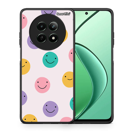 Θήκη Realme 12 5G Smiley Faces από τη Smartfits με σχέδιο στο πίσω μέρος και μαύρο περίβλημα | Realme 12 5G Smiley Faces case with colorful back and black bezels