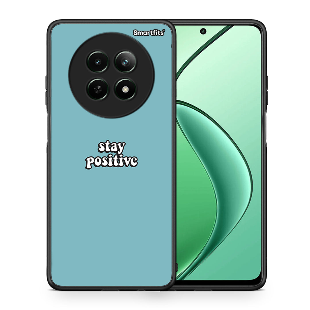 Θήκη Realme 12 5G Positive Text από τη Smartfits με σχέδιο στο πίσω μέρος και μαύρο περίβλημα | Realme 12 5G Positive Text case with colorful back and black bezels