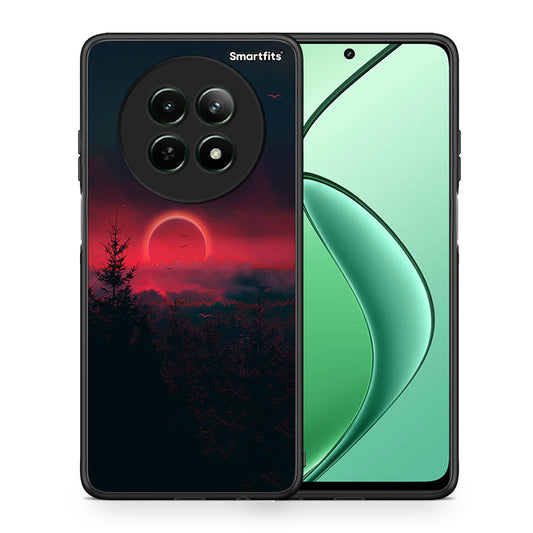 Θήκη Realme 12 5G Sunset Tropic από τη Smartfits με σχέδιο στο πίσω μέρος και μαύρο περίβλημα | Realme 12 5G Sunset Tropic case with colorful back and black bezels