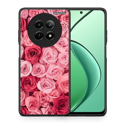 Θήκη Realme 12 5G RoseGarden Valentine από τη Smartfits με σχέδιο στο πίσω μέρος και μαύρο περίβλημα | Realme 12 5G RoseGarden Valentine case with colorful back and black bezels