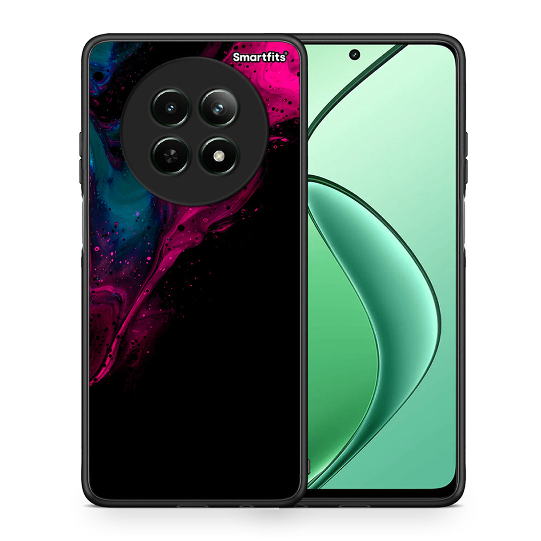 Θήκη Realme 12 5G Pink Black Watercolor από τη Smartfits με σχέδιο στο πίσω μέρος και μαύρο περίβλημα | Realme 12 5G Pink Black Watercolor case with colorful back and black bezels