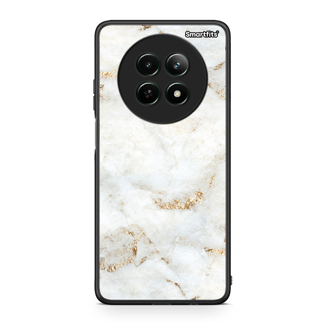Realme 12 5G White Gold Marble θήκη από τη Smartfits με σχέδιο στο πίσω μέρος και μαύρο περίβλημα | Smartphone case with colorful back and black bezels by Smartfits
