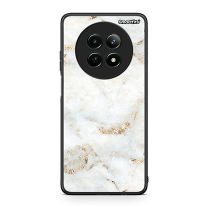 Realme 12 5G White Gold Marble θήκη από τη Smartfits με σχέδιο στο πίσω μέρος και μαύρο περίβλημα | Smartphone case with colorful back and black bezels by Smartfits