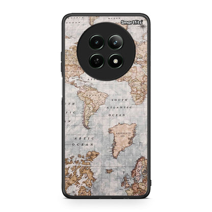 Realme 12 5G World Map Θήκη από τη Smartfits με σχέδιο στο πίσω μέρος και μαύρο περίβλημα | Smartphone case with colorful back and black bezels by Smartfits