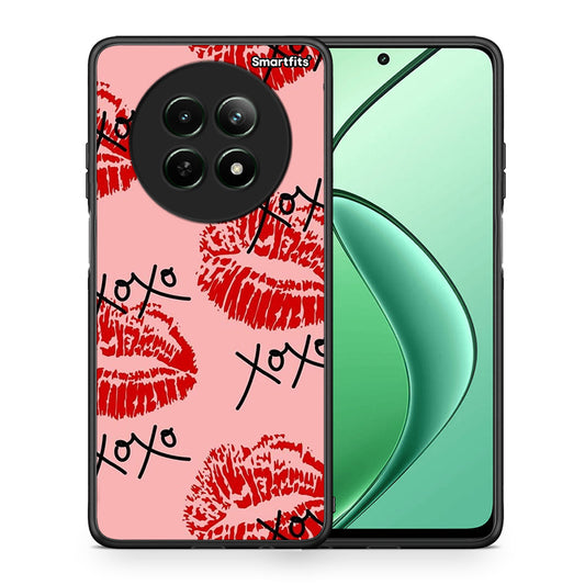 Θήκη Realme 12 5G XOXO Lips από τη Smartfits με σχέδιο στο πίσω μέρος και μαύρο περίβλημα | Realme 12 5G XOXO Lips case with colorful back and black bezels