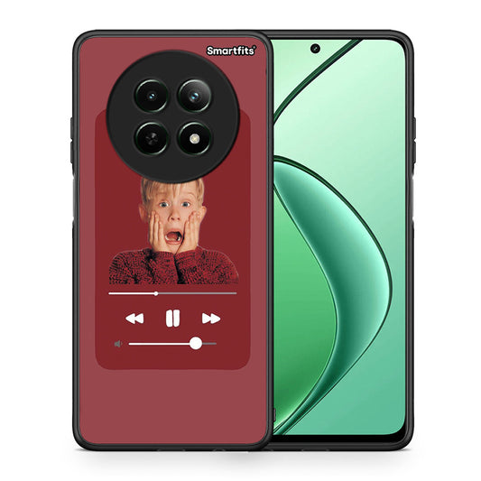 Θήκη Realme 12 5G Xmas Alone Music από τη Smartfits με σχέδιο στο πίσω μέρος και μαύρο περίβλημα | Realme 12 5G Xmas Alone Music case with colorful back and black bezels