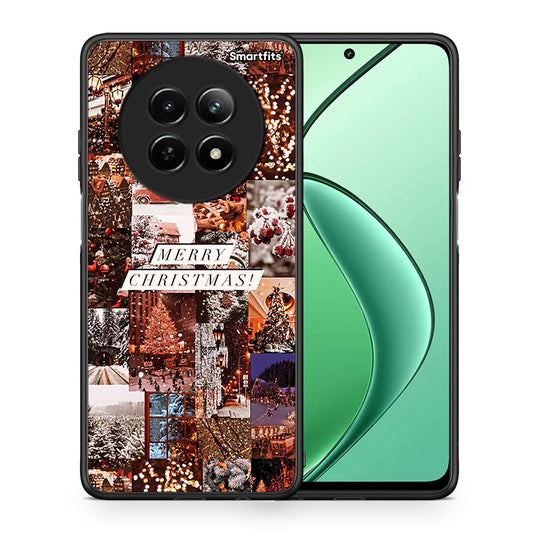 Θήκη Realme 12 5G Xmas Collage από τη Smartfits με σχέδιο στο πίσω μέρος και μαύρο περίβλημα | Realme 12 5G Xmas Collage case with colorful back and black bezels