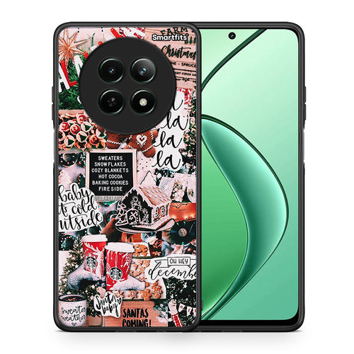 Θήκη Realme 12 5G Xmas Habbits από τη Smartfits με σχέδιο στο πίσω μέρος και μαύρο περίβλημα | Realme 12 5G Xmas Habbits case with colorful back and black bezels