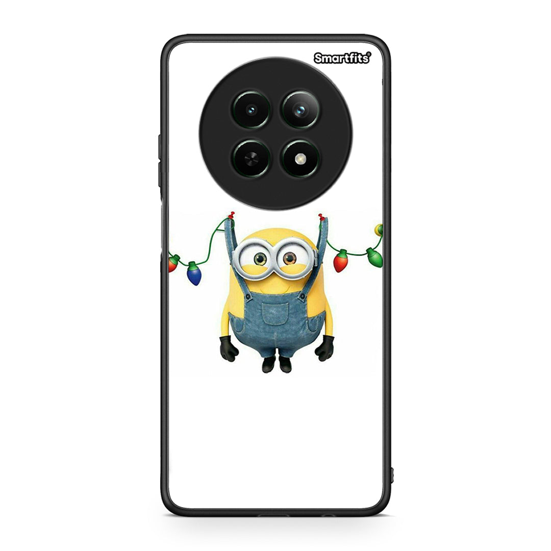 Realme 12 5G Xmas Minion Lights θήκη από τη Smartfits με σχέδιο στο πίσω μέρος και μαύρο περίβλημα | Smartphone case with colorful back and black bezels by Smartfits
