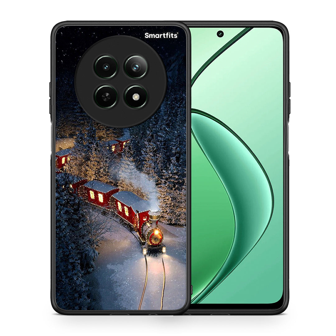 Θήκη Realme 12 5G Xmas Train από τη Smartfits με σχέδιο στο πίσω μέρος και μαύρο περίβλημα | Realme 12 5G Xmas Train case with colorful back and black bezels