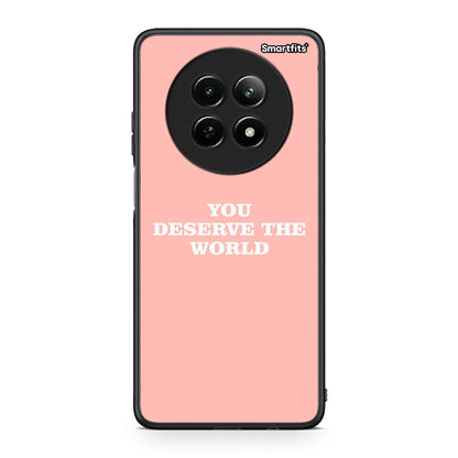 Realme 12 5G You Deserve The World Θήκη Αγίου Βαλεντίνου από τη Smartfits με σχέδιο στο πίσω μέρος και μαύρο περίβλημα | Smartphone case with colorful back and black bezels by Smartfits