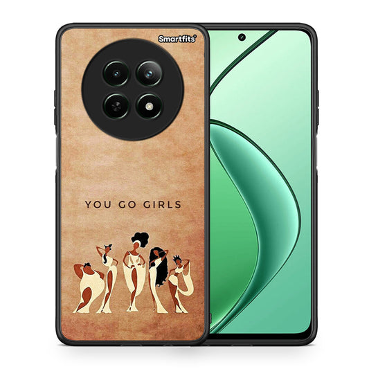 Θήκη Realme 12 5G You Go Girl από τη Smartfits με σχέδιο στο πίσω μέρος και μαύρο περίβλημα | Realme 12 5G You Go Girl case with colorful back and black bezels
