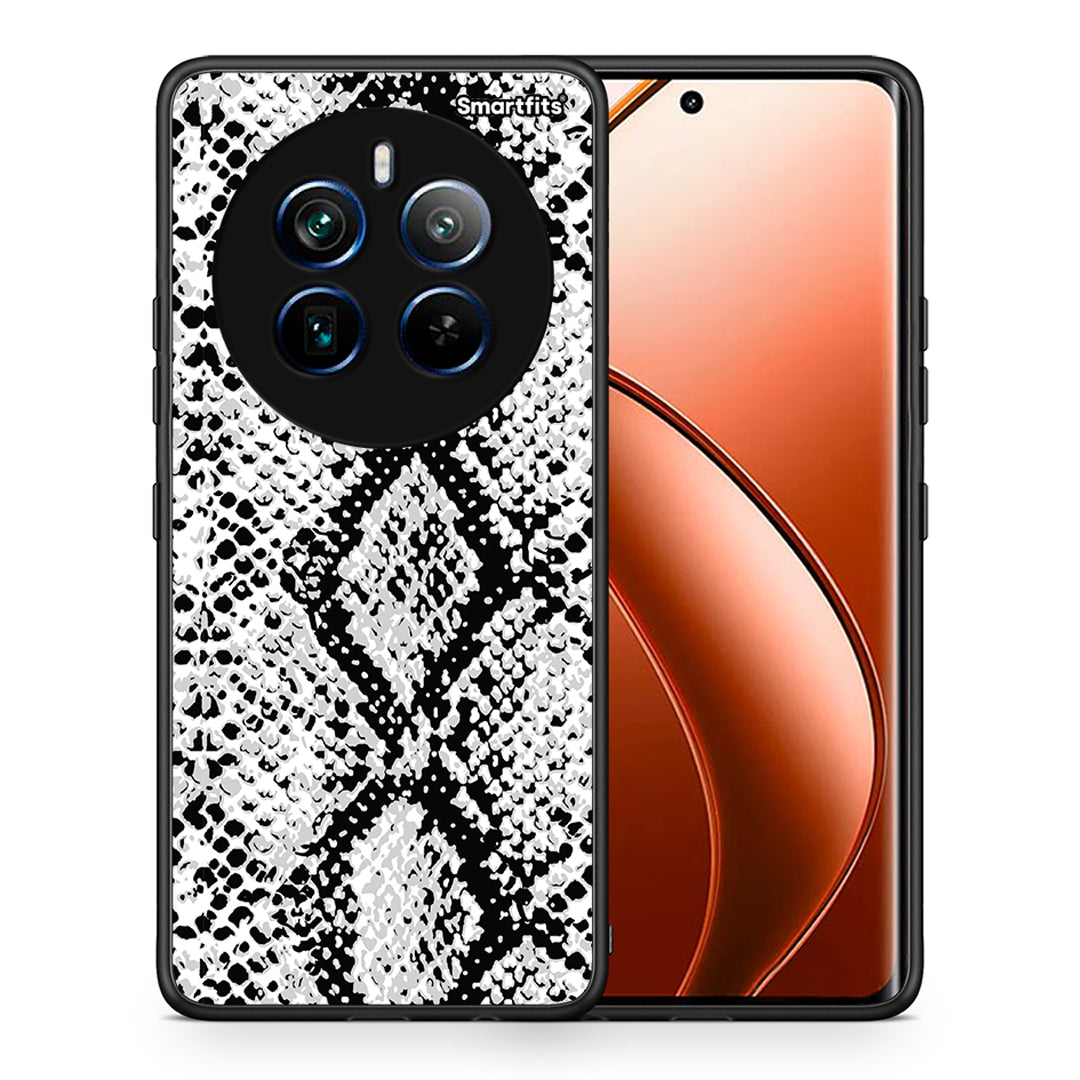 Θήκη Realme 12 Pro 5G / 12 Pro+ White Snake Animal από τη Smartfits με σχέδιο στο πίσω μέρος και μαύρο περίβλημα | Realme 12 Pro 5G / 12 Pro+ White Snake Animal case with colorful back and black bezels