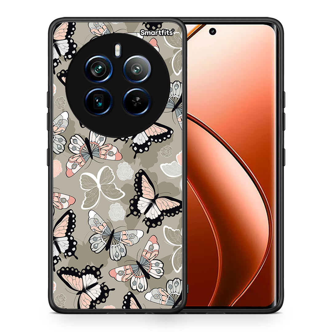 Θήκη Realme 12 Pro 5G / 12 Pro+ Butterflies Boho από τη Smartfits με σχέδιο στο πίσω μέρος και μαύρο περίβλημα | Realme 12 Pro 5G / 12 Pro+ Butterflies Boho case with colorful back and black bezels