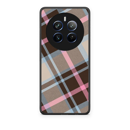 Θήκη Realme 12 Pro 5G / 12 Pro+ Brown Pink and Blue Diagonal Plaid από τη Smartfits με σχέδιο στο πίσω μέρος και μαύρο περίβλημα | Realme 12 Pro 5G / 12 Pro+ Brown Pink and Blue Diagonal Plaid case with colorful back and black bezels
