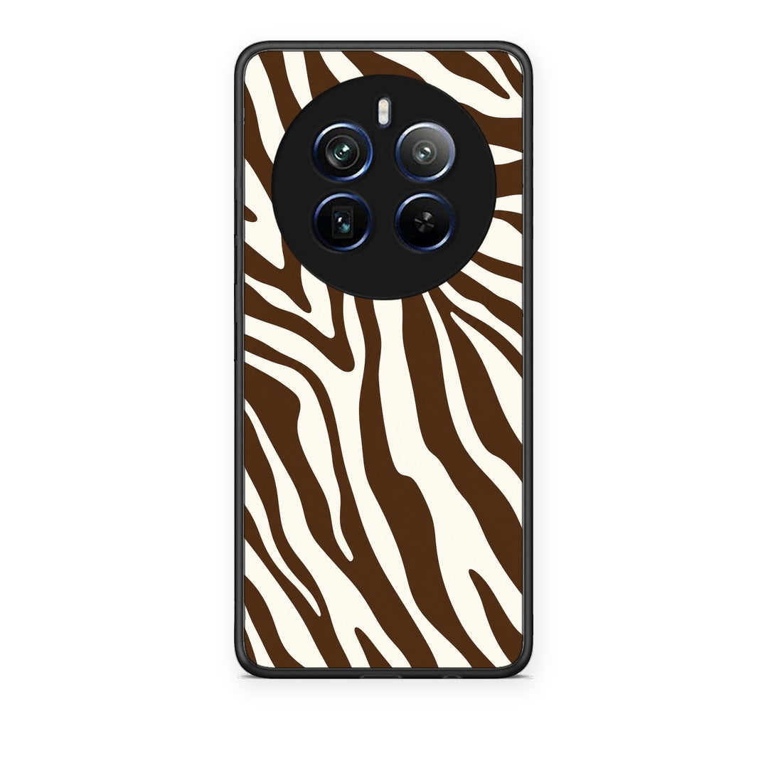 Θήκη Realme 12 Pro 5G / 12 Pro+ Brown and Cream Zebra Stripes από τη Smartfits με σχέδιο στο πίσω μέρος και μαύρο περίβλημα | Realme 12 Pro 5G / 12 Pro+ Brown and Cream Zebra Stripes case with colorful back and black bezels