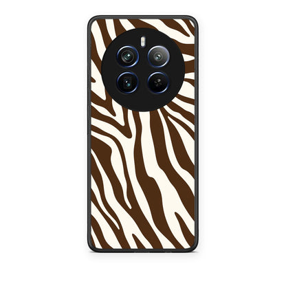 Θήκη Realme 12 Pro 5G / 12 Pro+ Brown and Cream Zebra Stripes από τη Smartfits με σχέδιο στο πίσω μέρος και μαύρο περίβλημα | Realme 12 Pro 5G / 12 Pro+ Brown and Cream Zebra Stripes case with colorful back and black bezels