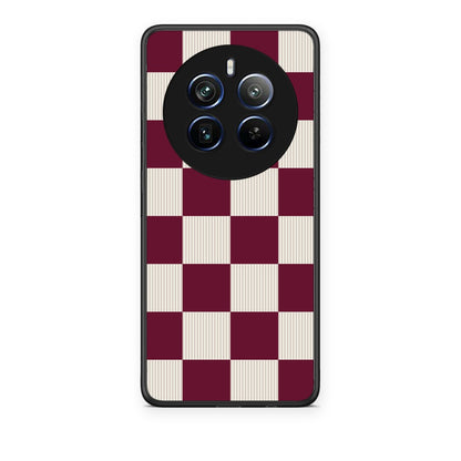 Θήκη Realme 12 Pro 5G / 12 Pro+ Burgundy and Cream Striped Checks από τη Smartfits με σχέδιο στο πίσω μέρος και μαύρο περίβλημα | Realme 12 Pro 5G / 12 Pro+ Burgundy and Cream Striped Checks case with colorful back and black bezels