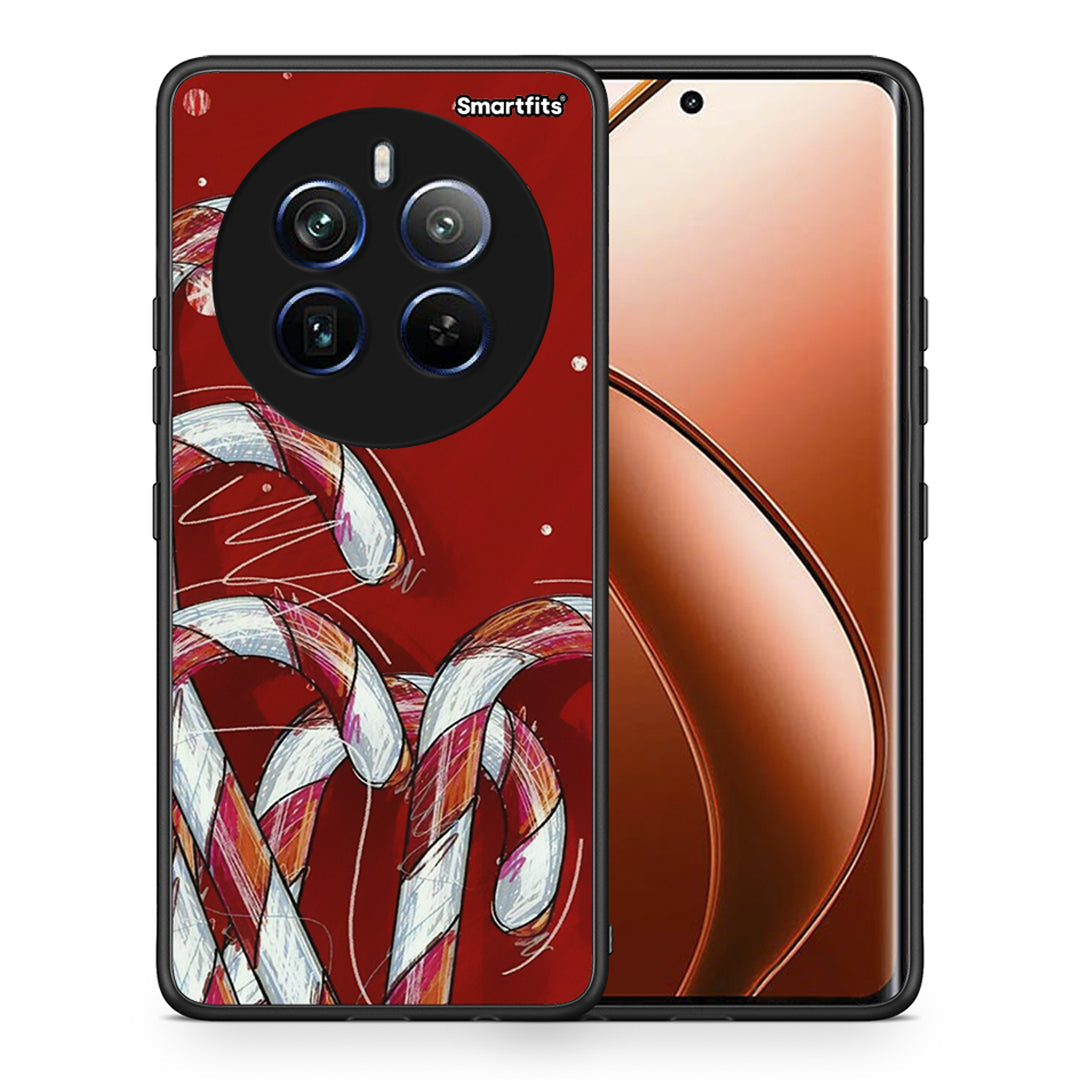 Θήκη Realme 12 Pro 5G / 12 Pro+ Candy Cane από τη Smartfits με σχέδιο στο πίσω μέρος και μαύρο περίβλημα | Realme 12 Pro 5G / 12 Pro+ Candy Cane case with colorful back and black bezels