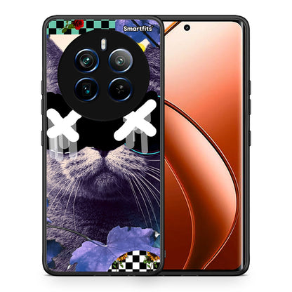 Θήκη Realme 12 Pro 5G / 12 Pro+ Cat Collage από τη Smartfits με σχέδιο στο πίσω μέρος και μαύρο περίβλημα | Realme 12 Pro 5G / 12 Pro+ Cat Collage case with colorful back and black bezels