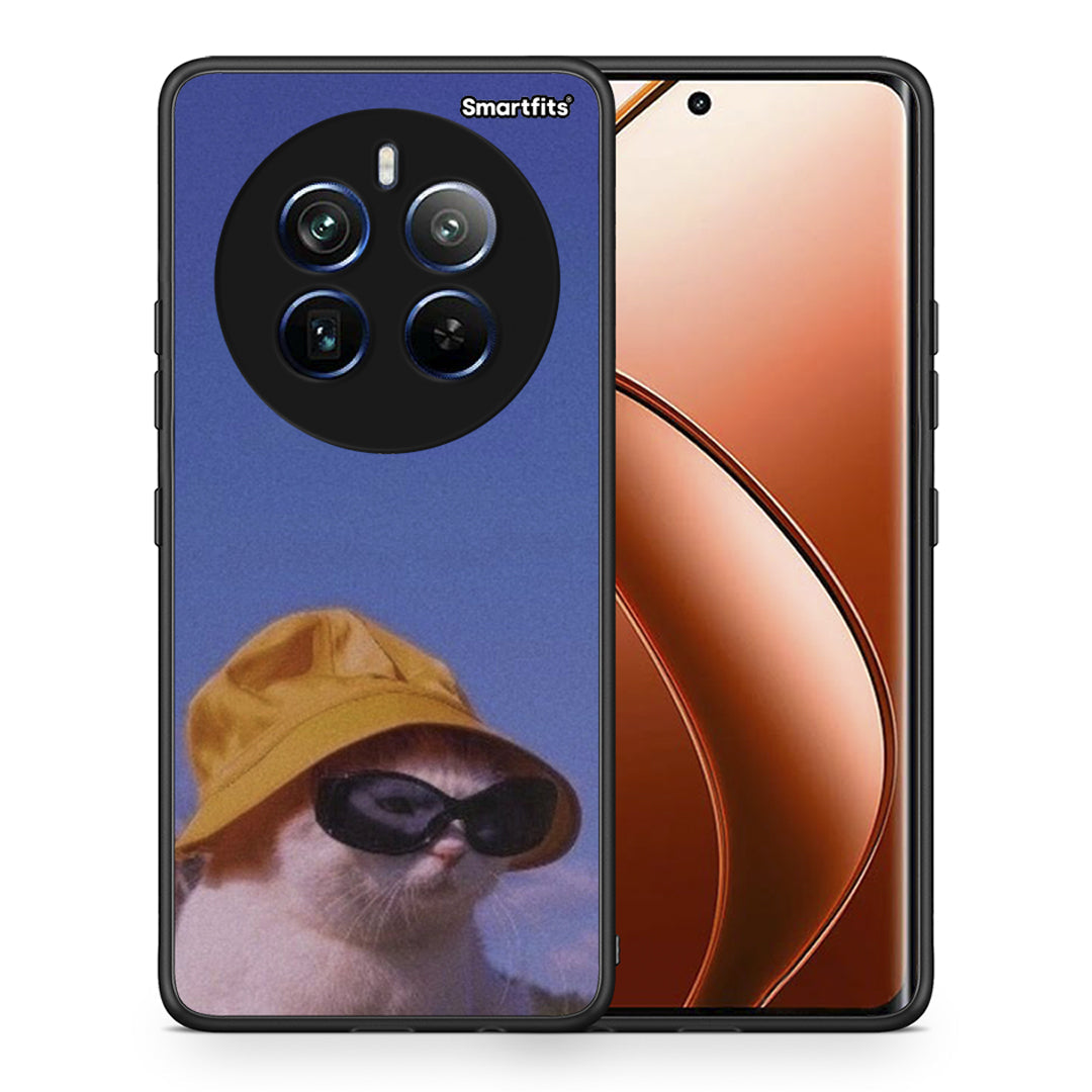 Θήκη Realme 12 Pro 5G / 12 Pro+ Cat Diva από τη Smartfits με σχέδιο στο πίσω μέρος και μαύρο περίβλημα | Realme 12 Pro 5G / 12 Pro+ Cat Diva case with colorful back and black bezels