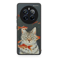 Thumbnail for Realme 12 Pro 5G / 12 Pro+ Cat Goldfish θήκη από τη Smartfits με σχέδιο στο πίσω μέρος και μαύρο περίβλημα | Smartphone case with colorful back and black bezels by Smartfits
