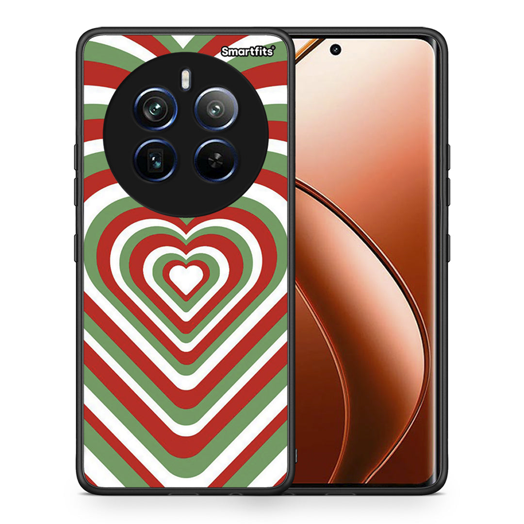 Θήκη Realme 12 Pro 5G / 12 Pro+ Christmas Hearts από τη Smartfits με σχέδιο στο πίσω μέρος και μαύρο περίβλημα | Realme 12 Pro 5G / 12 Pro+ Christmas Hearts case with colorful back and black bezels